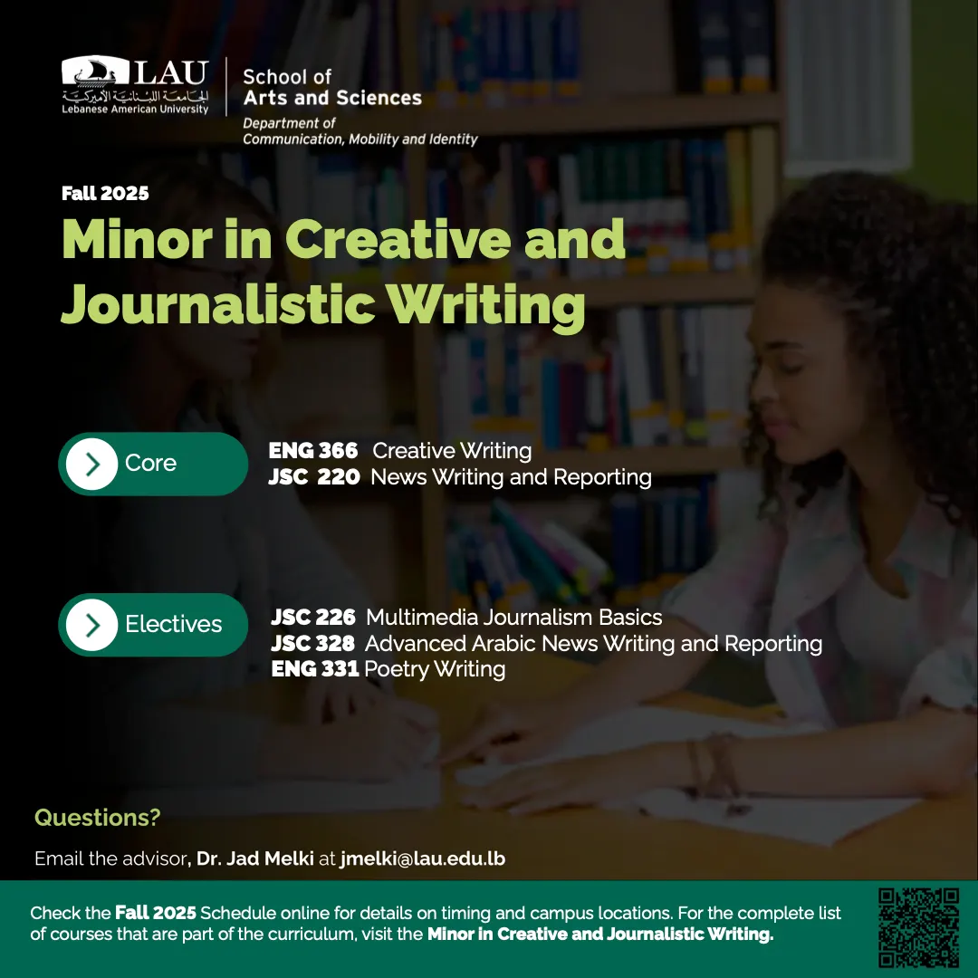 Instagram post: new Minor in Creative and Journalistic Writing